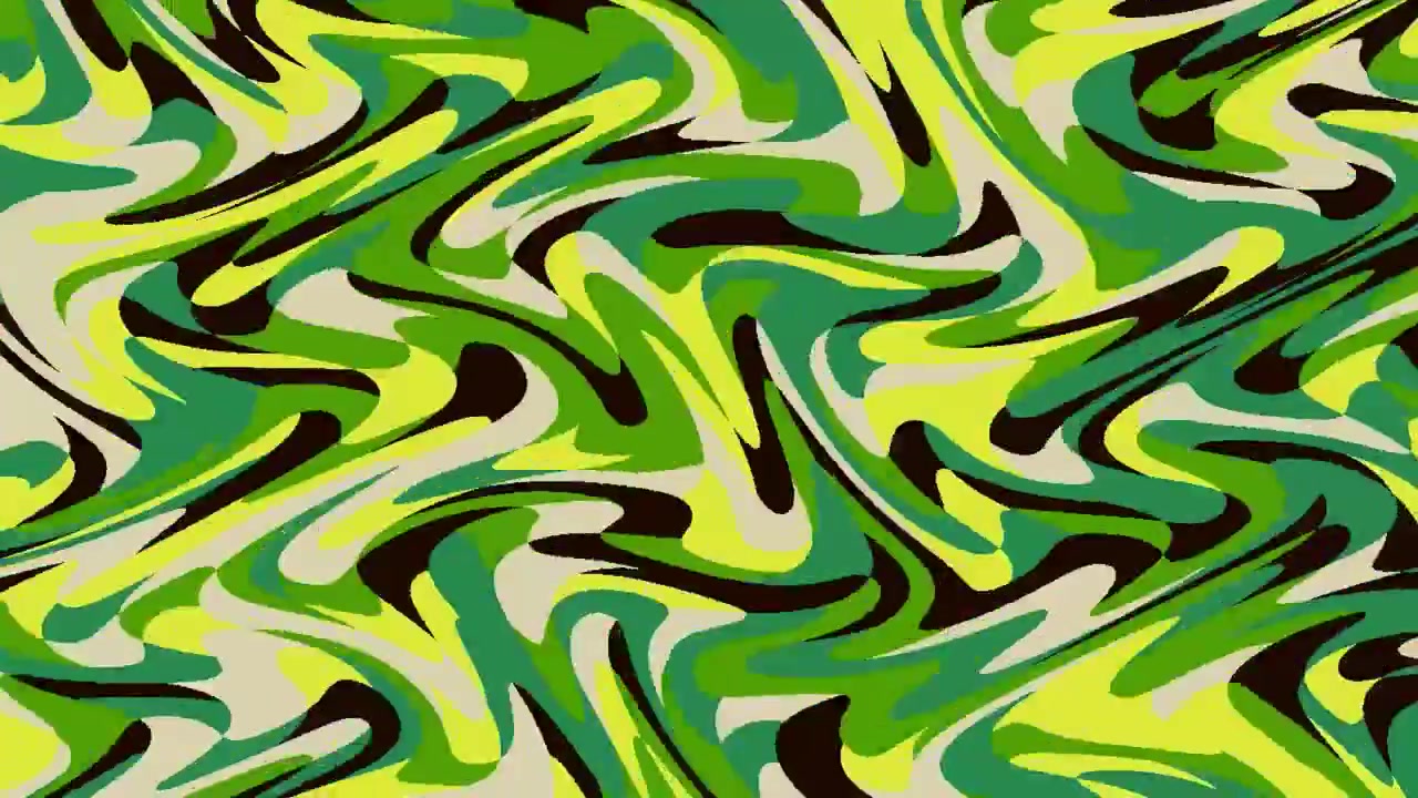 Abstract Liquid Motion Background with Green and Black Swirls
