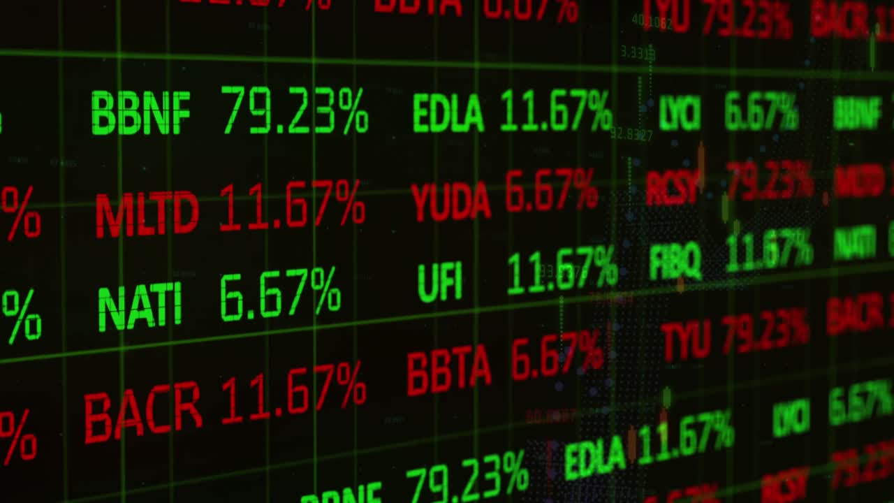 Animazione dell'elaborazione di dati finanziari
