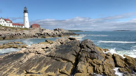 4k-Des-Leuchtturms-Von-Portland-Head-In-Der-Nähe-Von-Portland,-Maine