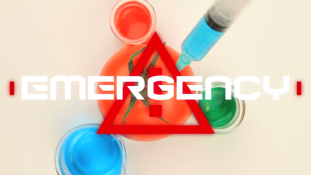 un letrero de emergencia animado destaca la pandemia de covid-19 y las medidas de cuarentena.