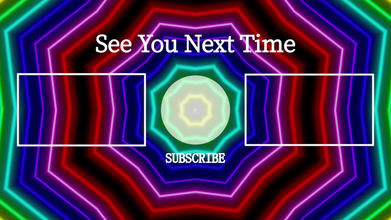 네온 표지판 패턴 엔드 카드 엔딩 스크린 모션 그래픽