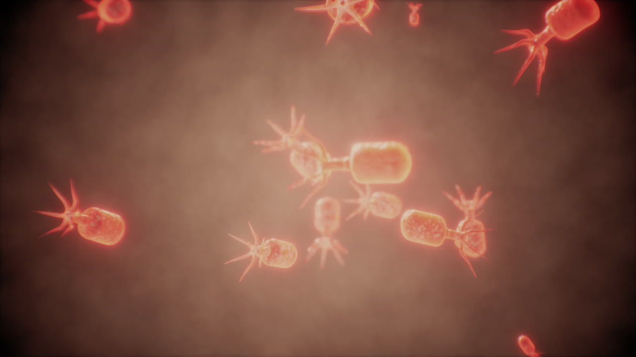 virus bajo la vista microscópica para la educación