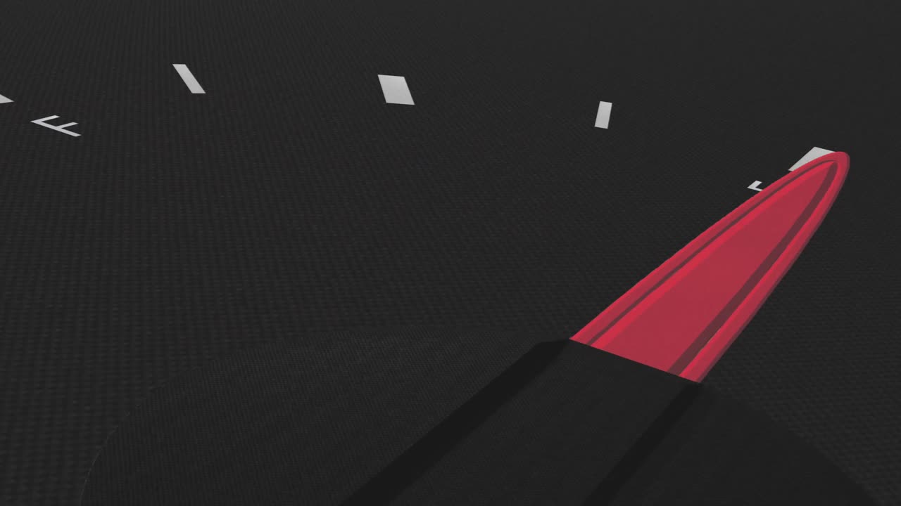 회색 배경 위에 움직이는 연료 측정기의 클로즈업 애니메이션