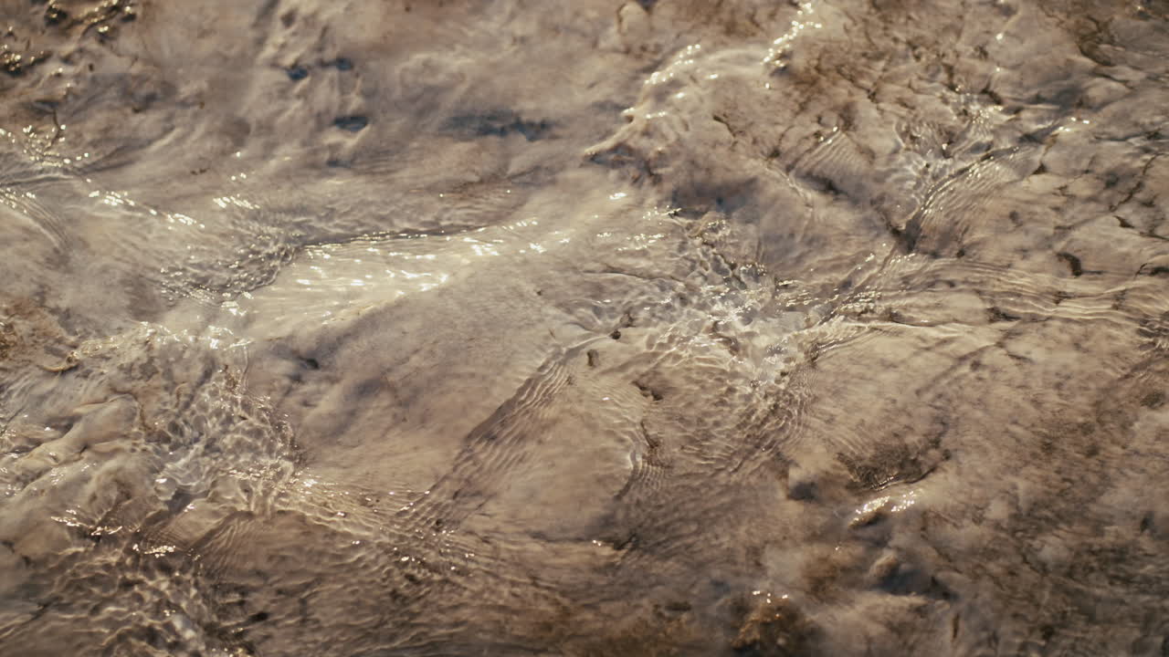 Close-up of Clear Water Flowing Over Rocks