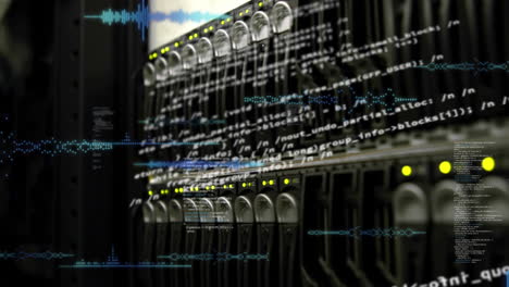 animazione dell'elaborazione dei dati su server informatico