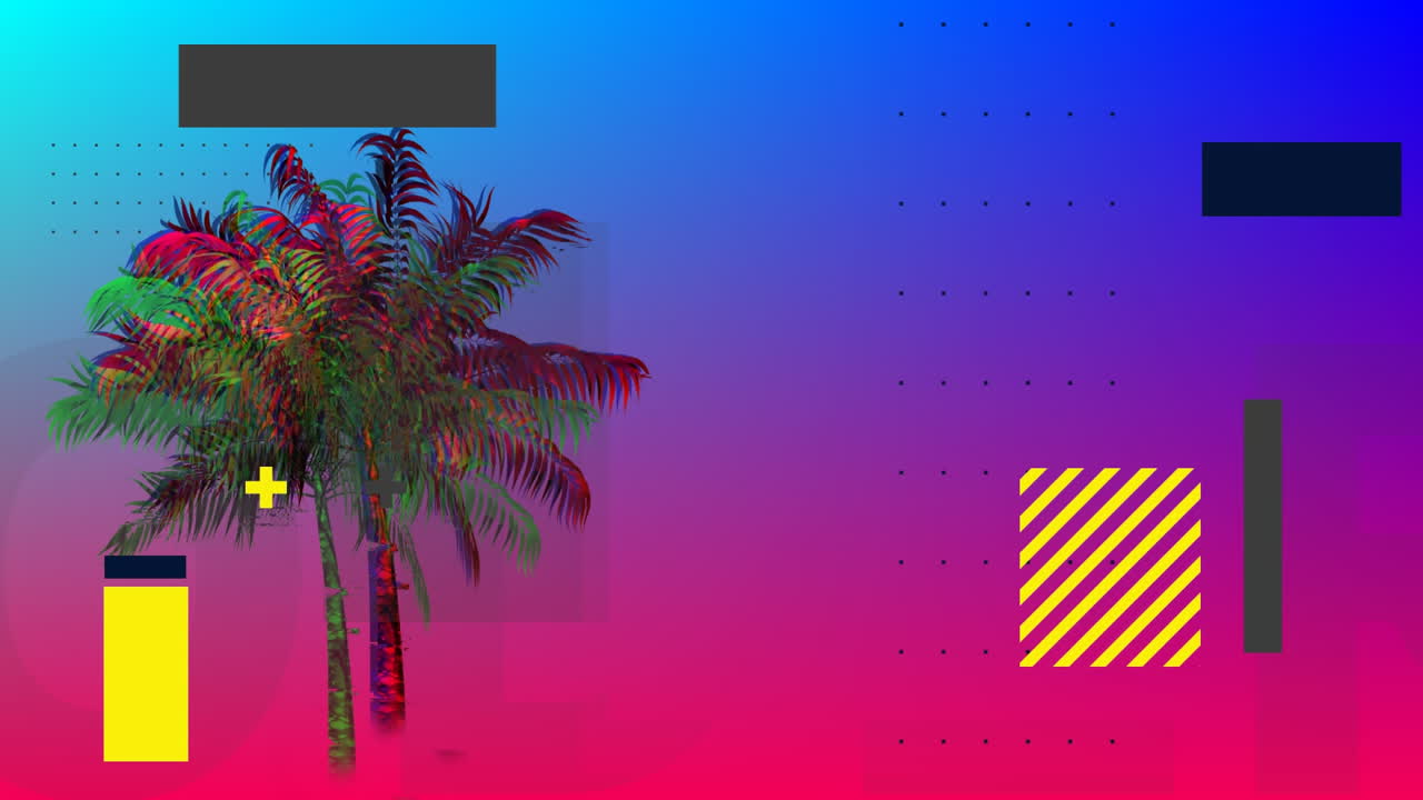 palmera con cuadrados y rectángulos