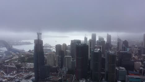 sydney hanging in the clouds with view over harbour bridge