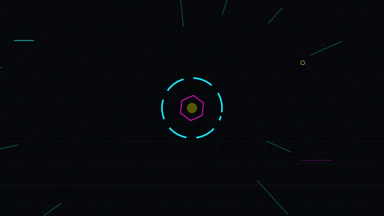 Abstract Digital Hexagon Animation with Pulsing Light Effects