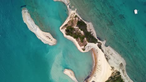 top view of cape drastis complex of rocks in canal d’amour, corfu, greece