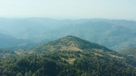 Radocelo-mountain,-Serbia,-aerial-view-over-mountainside,-natural-landscape