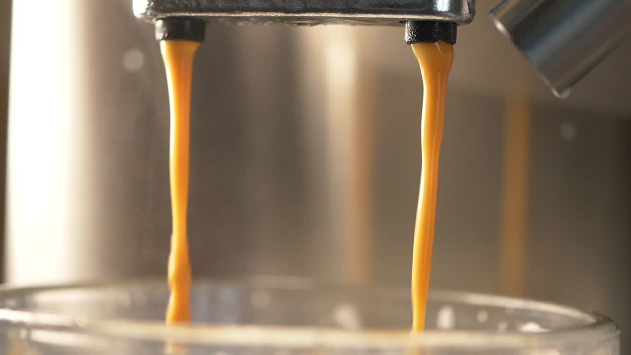 Espresso machine brewing coffee