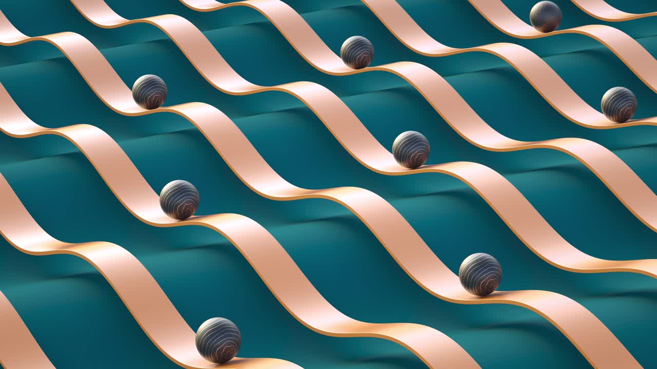 A loopable 3d render animation of balls sliding