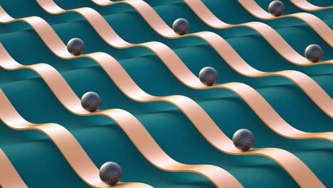 a loopable 3d render animation of balls sliding