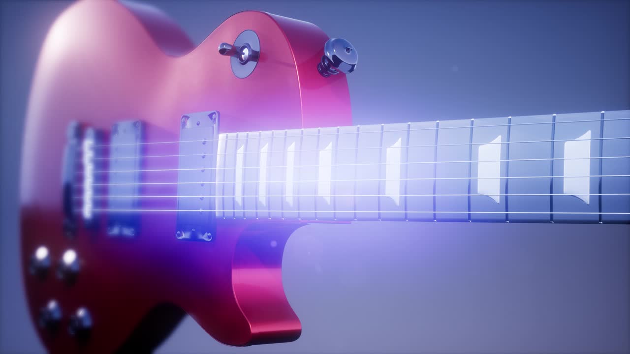 Mavi Arka Plan Üzerinde Elektro Gitar