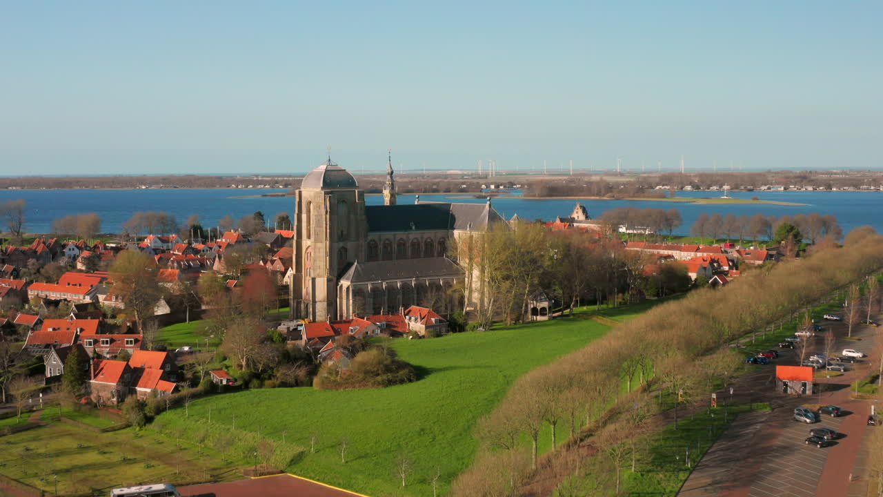 Aerial view of Zierikzee, Netherlands