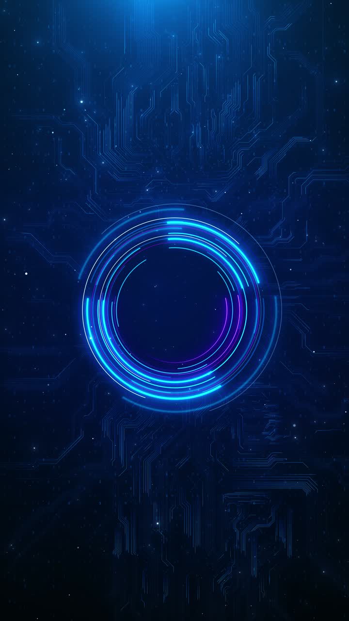 Abstrakt teknologi UI, futuristisk HUD-interface, hologramelementer af digital datagrafik og databehandling