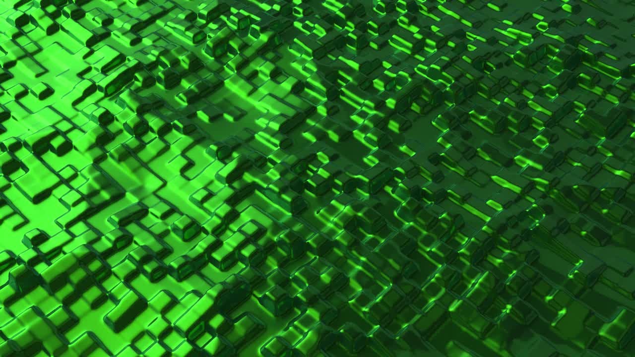 абстрактный фон с зеленой сеткой гладких квадратов. поверхность ячейки. современный шаблон фона для документов, отчетов и презентаций. бесшовная петля 3d-анимация 4k