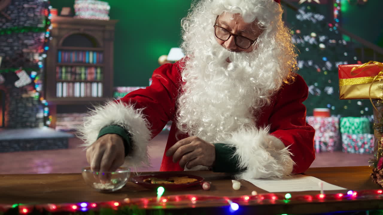 Santa Claus Decorating Christmas Cookies