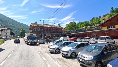 scenic drive through a mountainous village