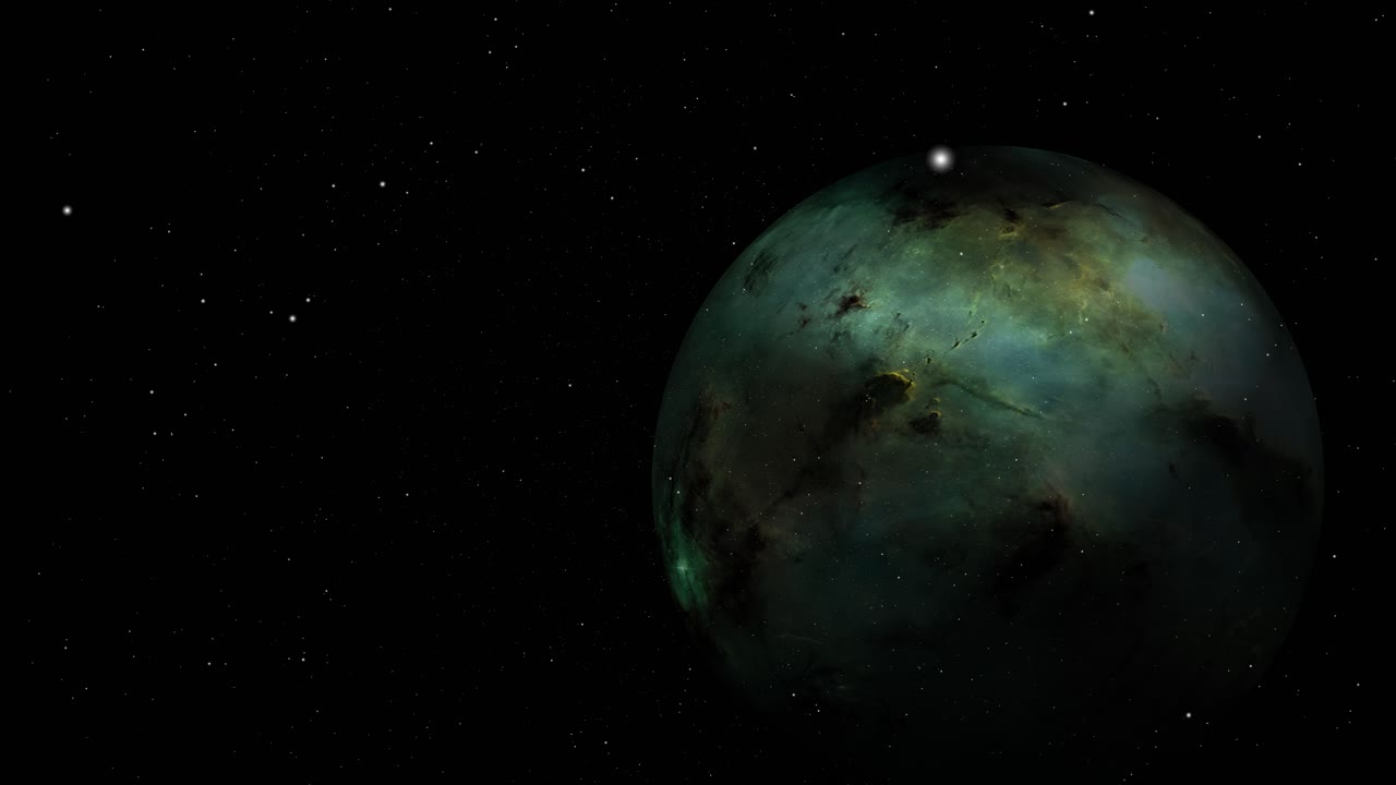 misteriosa superficie de planeta verde en el espacio