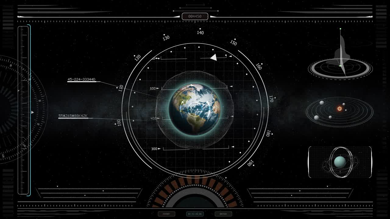 HUD Display Spacecraft Earth Approach Screen