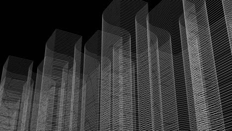 wireframe skyscrapers 4k loop