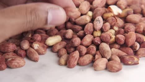 recogiendo cacahuetes a mano