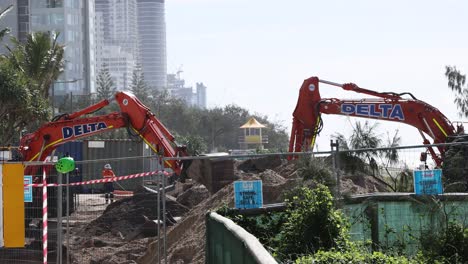 excavator working on a construction site