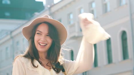 woman smiling outdoors