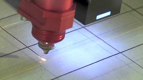 close-up of a laser cutting device