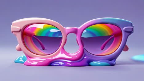 vibrant melting rainbow sunglasses