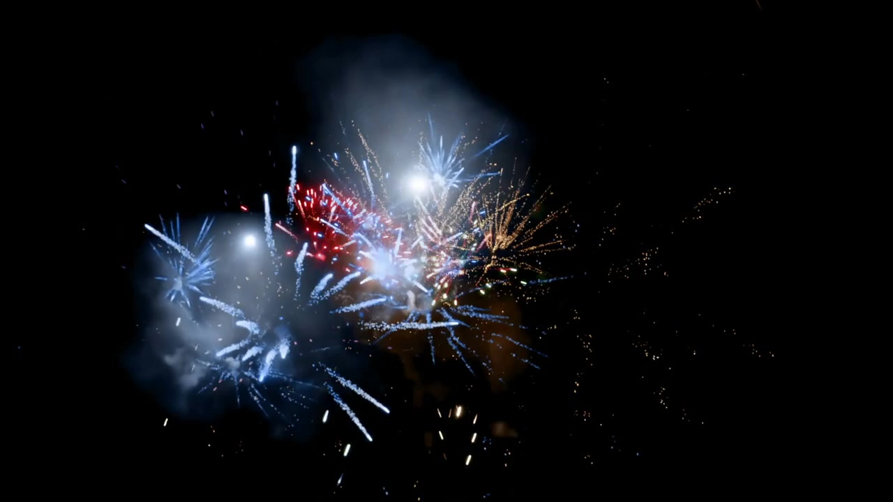 Spettacolo pirotecnico di notte 4k