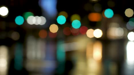 Nachtverkehr-Bokeh-Kamera-Unschärfehintergrund-In-Melbourne-Defocus-Nachtverkehr