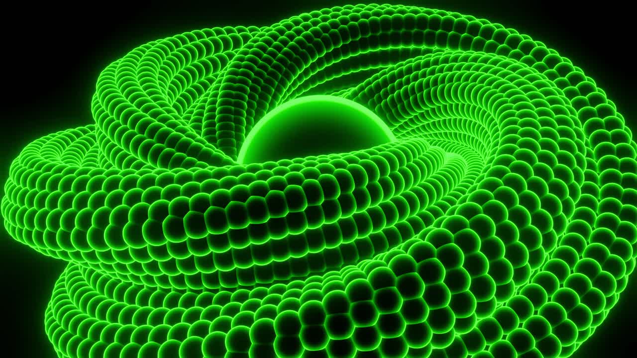 Abstract 3D Green Sphere Spiral