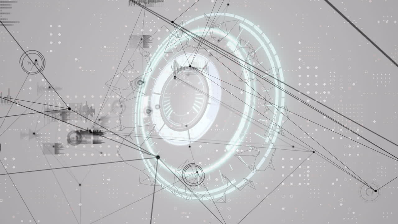 데이터 처리 및 연결 네트워크를 통해 범위 스캐닝의 애니메이션