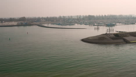 Aerial:-Harbour-and-vacation-park-during-hazy-spring-day