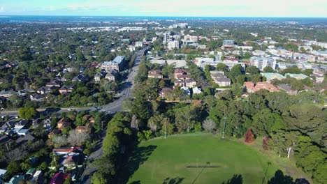 aerial drone view of the suburb of sutherland in the sutherland shire, southern sydney, nsw