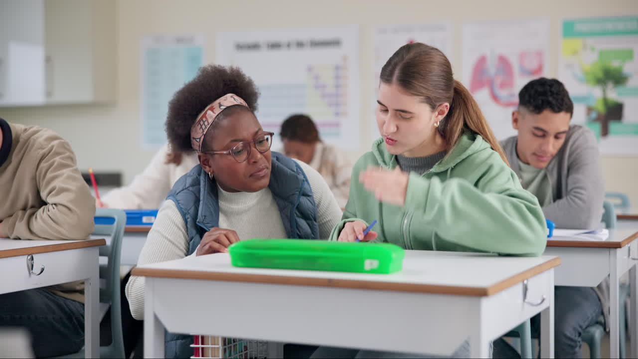 Students working together in a classroom