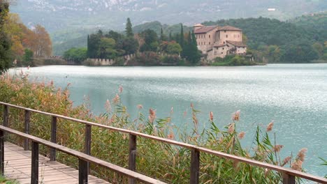 lake and castel toblino, perfect location in the province of trento, trentino alto adige, northern italy