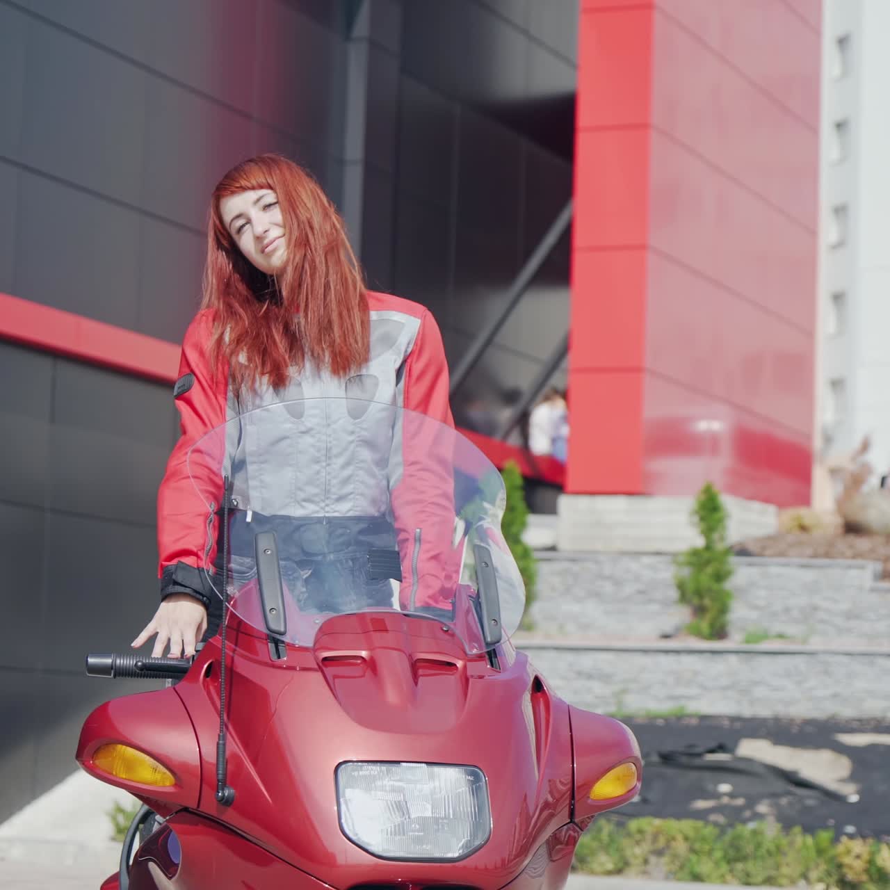 Beautiful girl on motorcycle