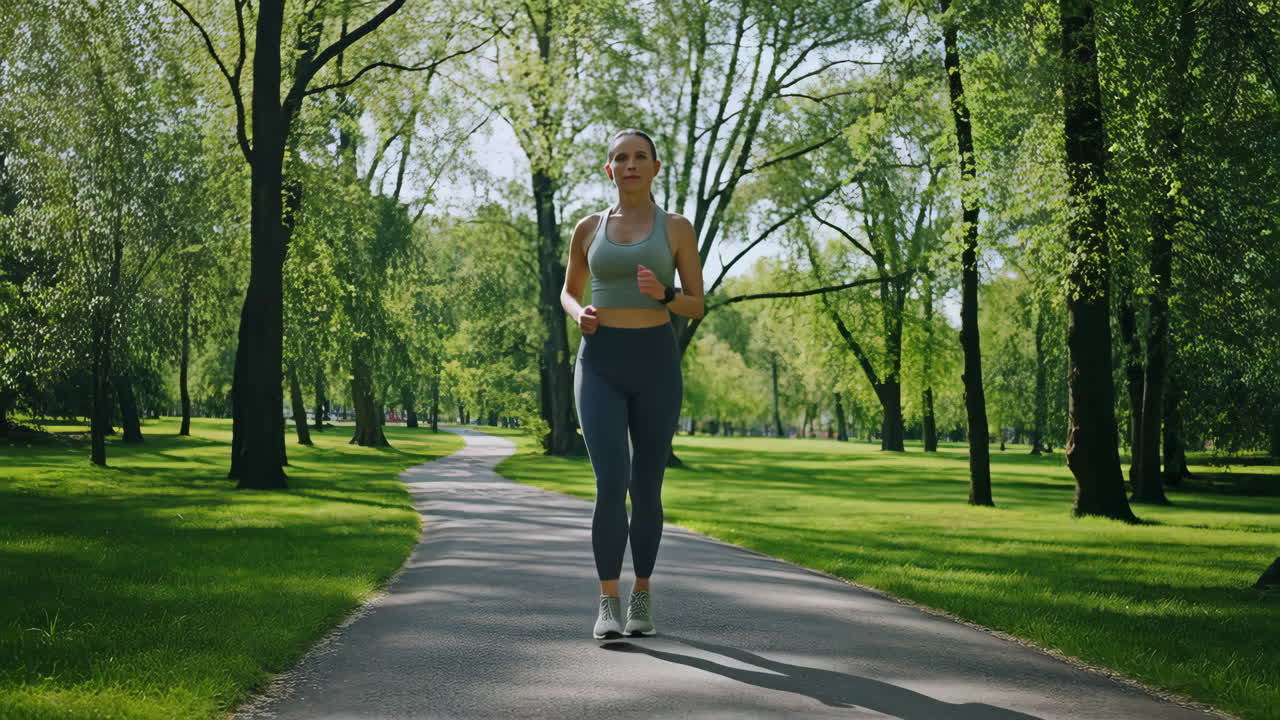 Mujer corriendo en el parque