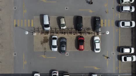 aerial view parking lot