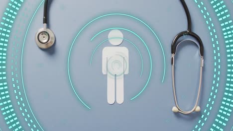 Animation-of-human-icon-and-scope-scanning-over-stethoscope