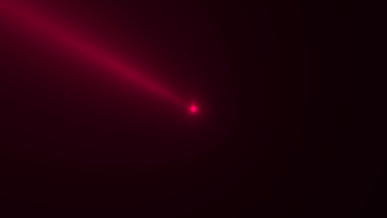 animación movimiento rojo brillante proyector haces sobre fondo oscuro en el escenario