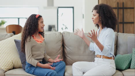 Mother,-daughter-and-conflict-with-angry-on-sofa