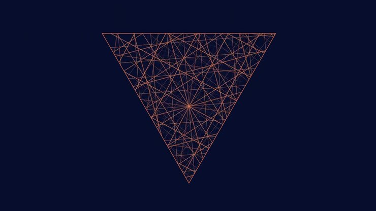 Dynamic triangular pattern with converging and diverging lines