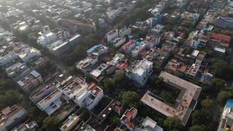 El-Video-Aéreo-Fue-Tomado-Temprano-En-La-Mañana-Sobre-La-Ciudad-De-Pondycherry,-Una-De-Las-Antiguas-Colonias-Francesas.