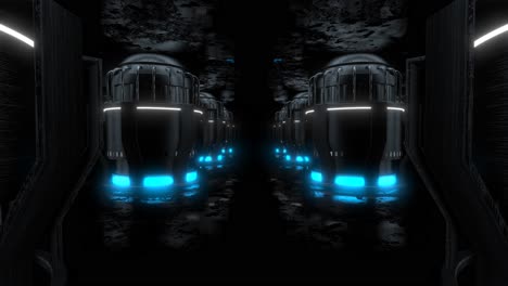túnel cyberpunk futurista con luces brillantes