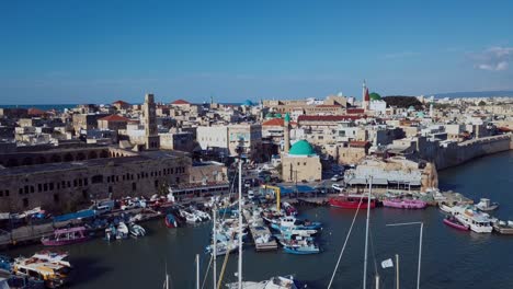 port akko, aerial view, israel