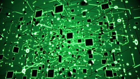 bucle de rotación de la estructura de la red de circuitos verdes masivos